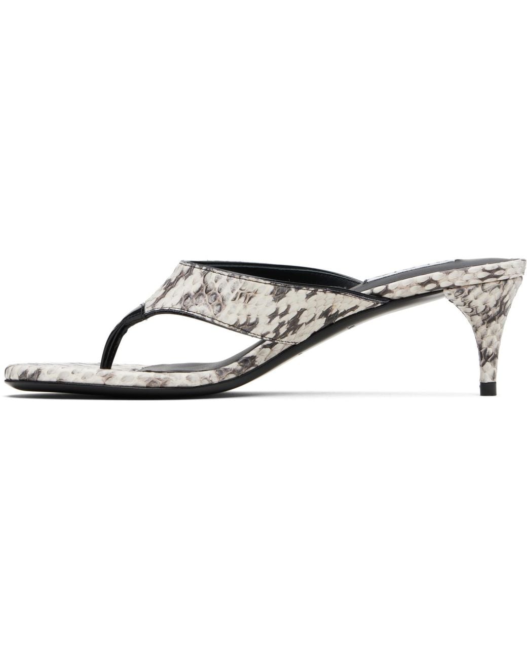 Alaïa Black Thong Elaphe Leather Mule Sandals