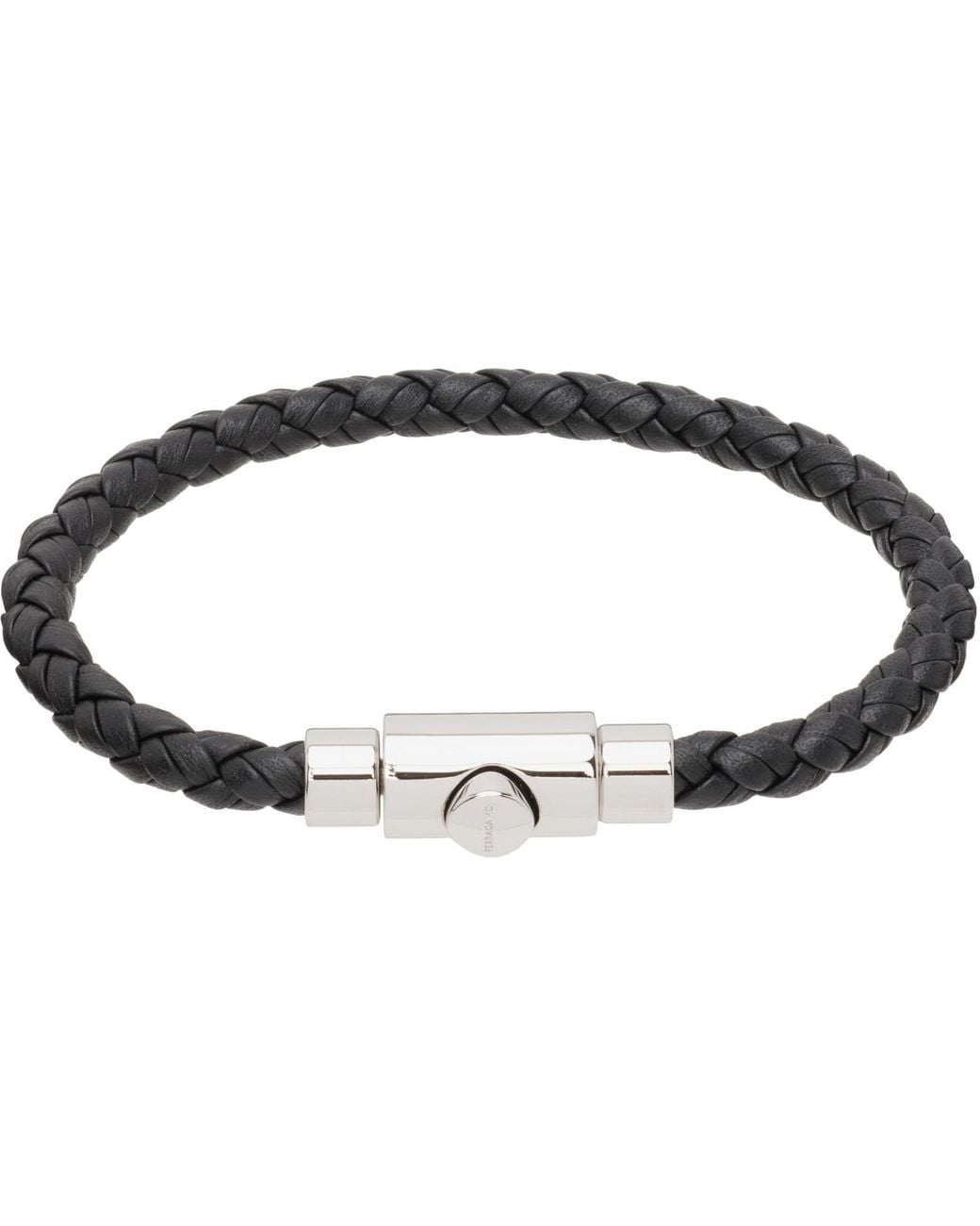 Ferragamo Multicolor Braided Leather Bracelet for men
