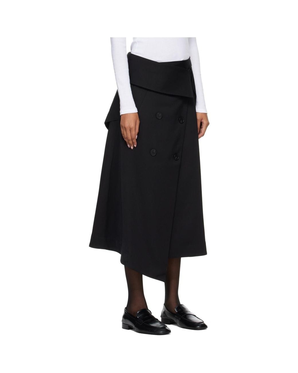 Rohe Black Deconstructed Trench Midi Skirt