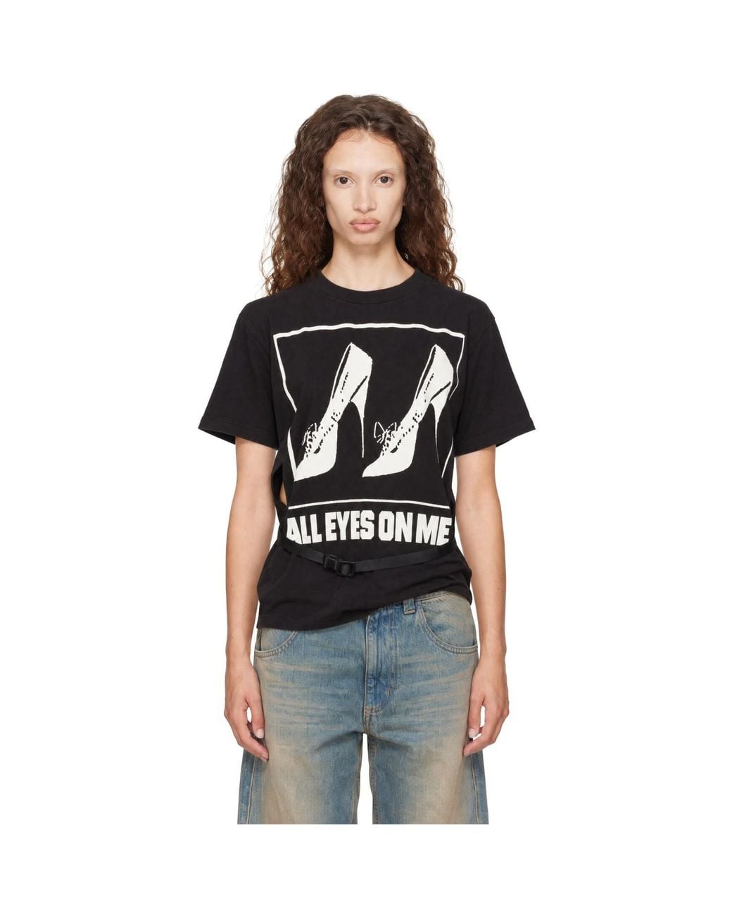 VAQUERA Black 'All Eyes On Me' Belted T-Shirt