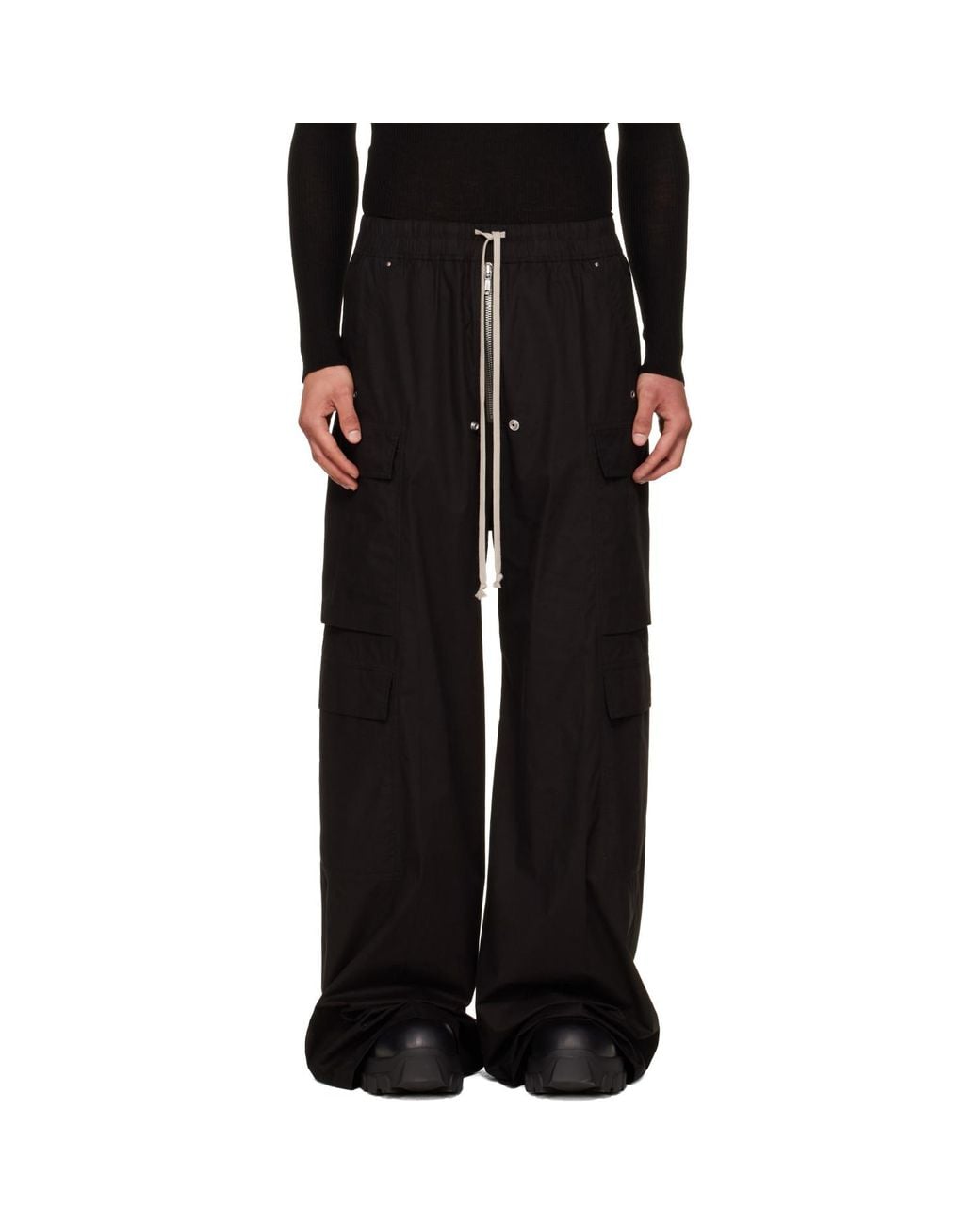 Rick Owens Black Cargobelas Cargo Pants for men