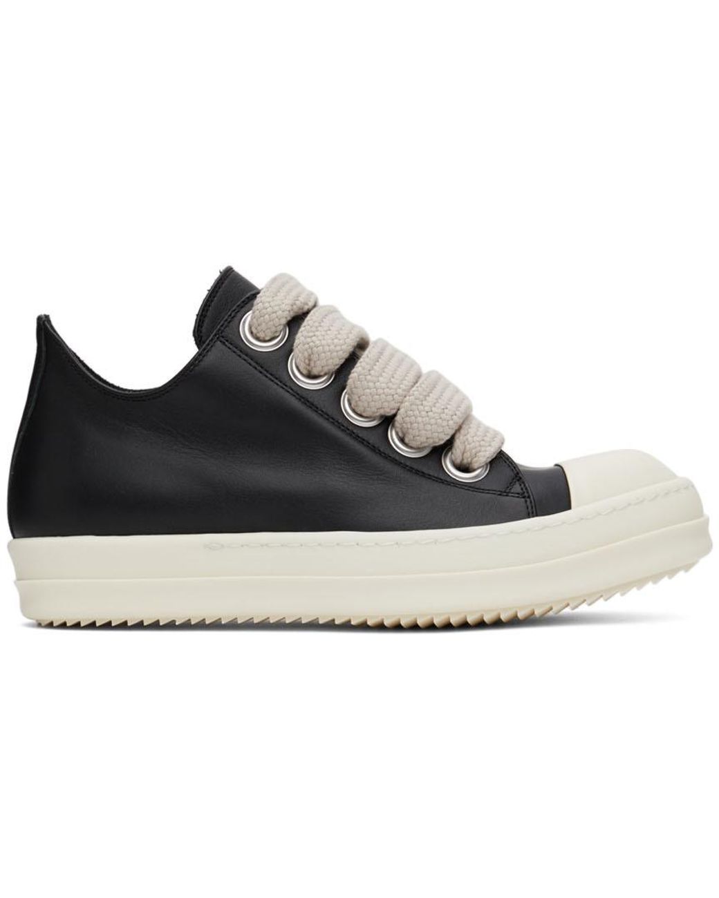 Rick Owens Jumbo Lace Low Sneakers in Black for Men | Lyst Canada