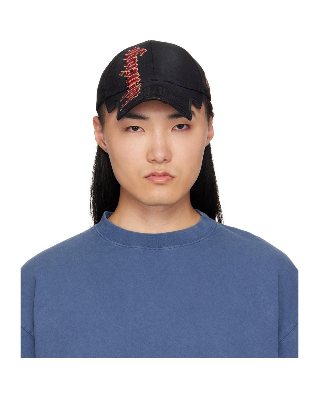 Balenciaga Blue Gothic Placement No Closure Cap for men
