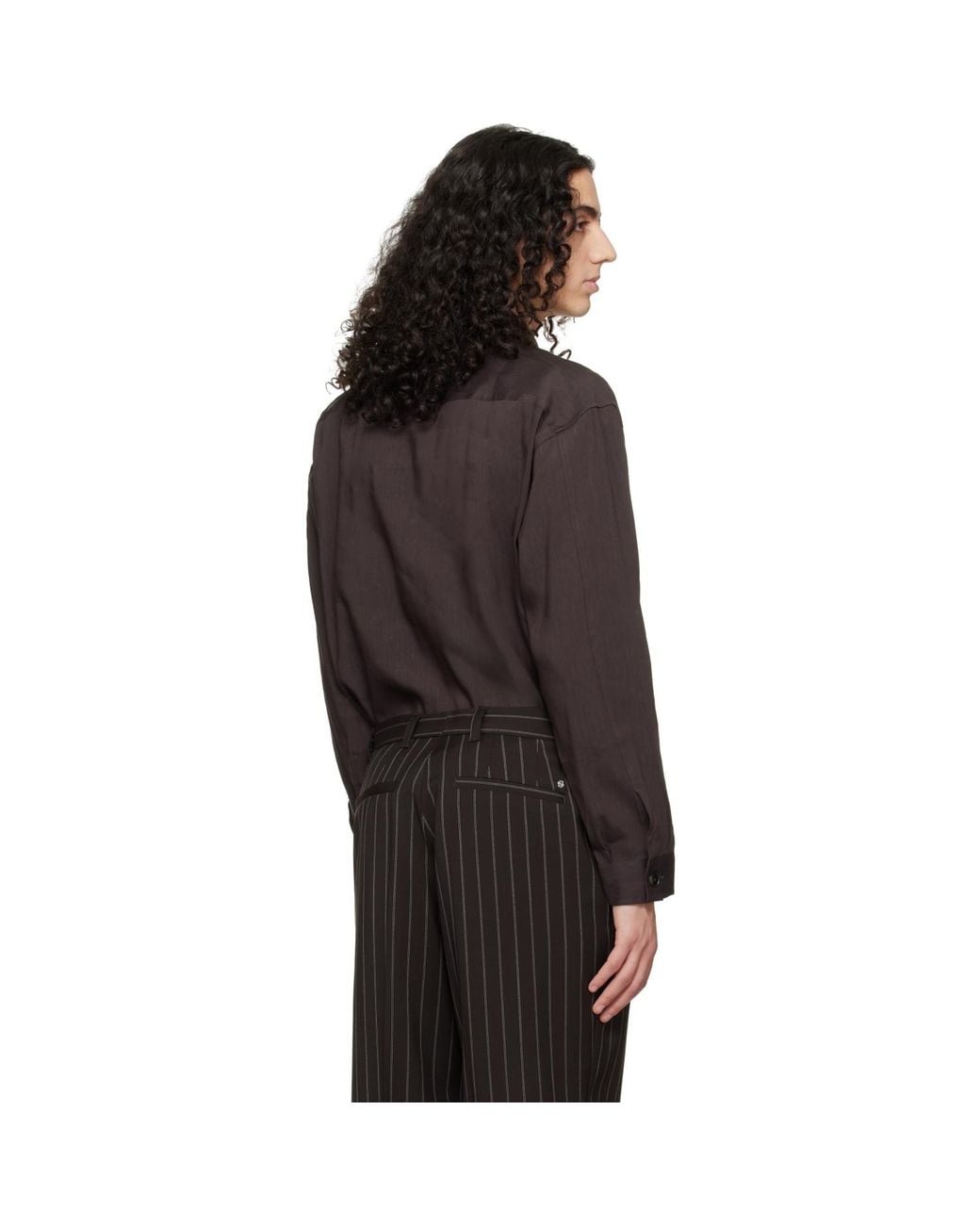 Boss Black Flap Pocket Linen Shirt for men