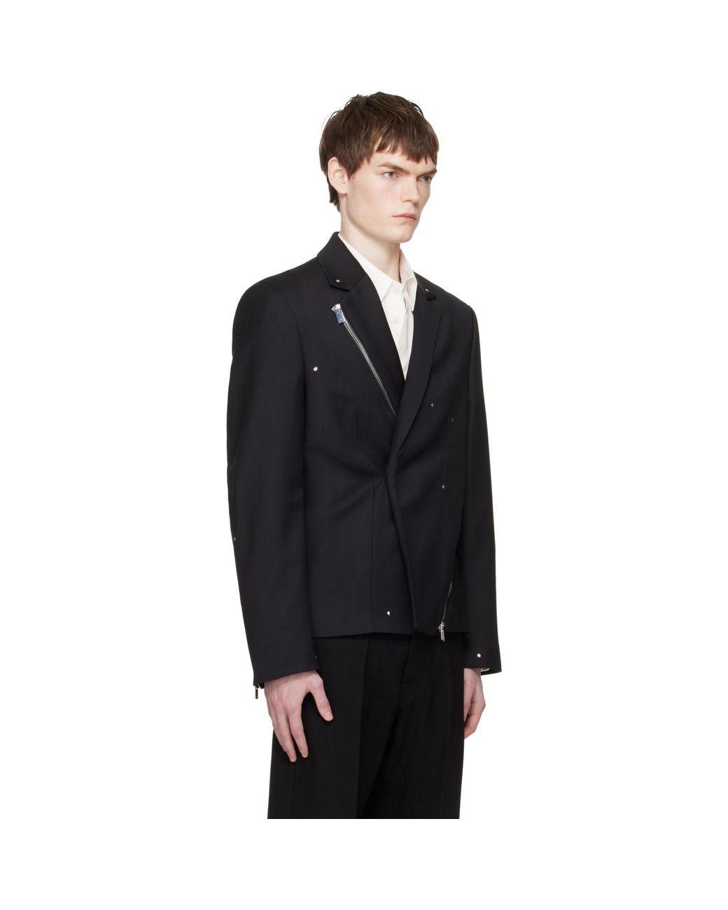 HELIOT EMIL Black Lucent Tailored Jacket for men