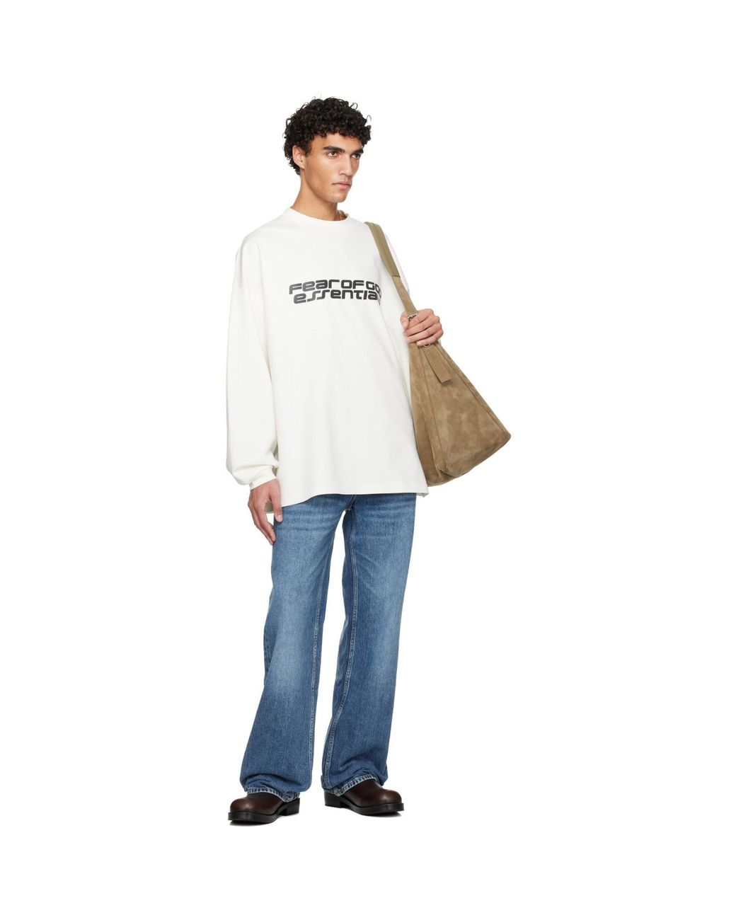 Fear Of God White Off- Holiday Ponte 90S Long Sleeve T-Shirt for men