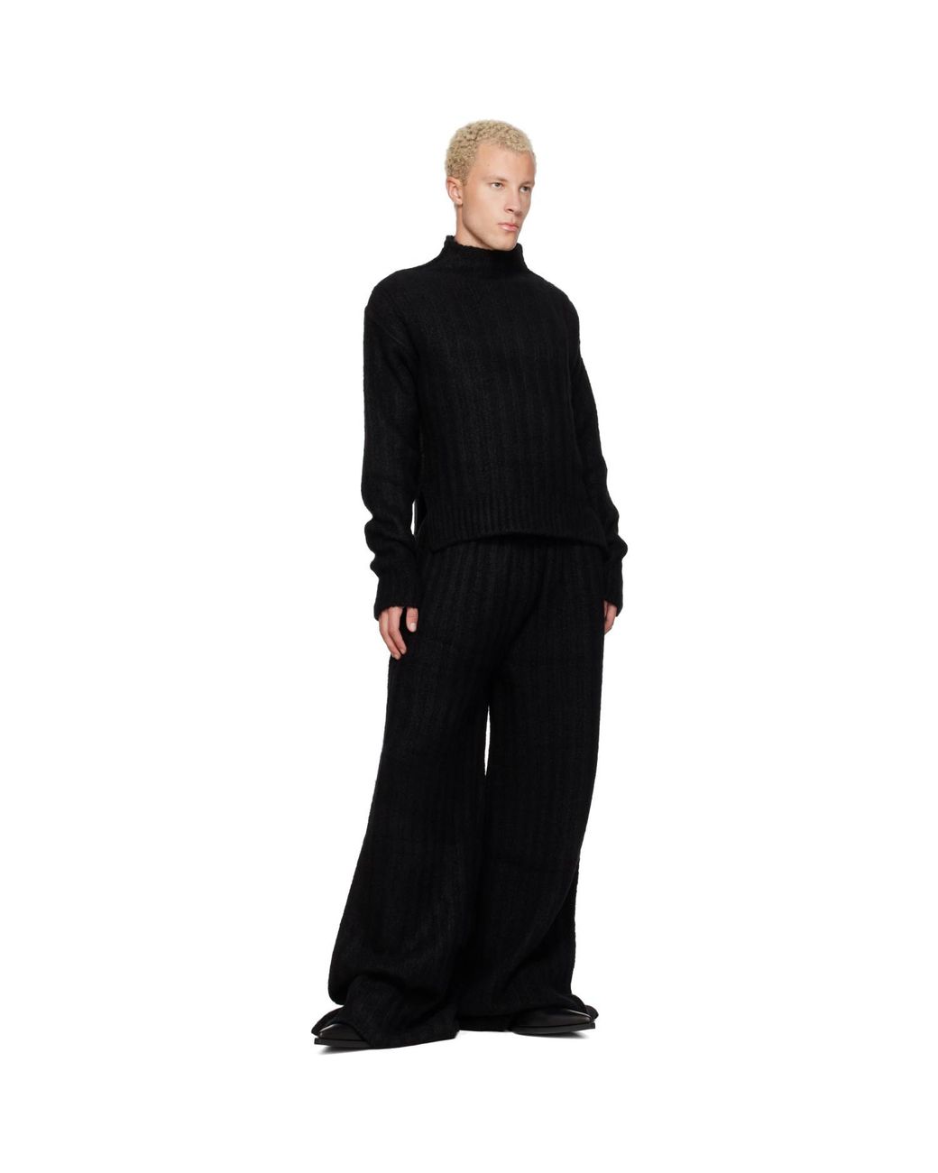 Rick Owens Black Tower Rib Lounge Pants for men