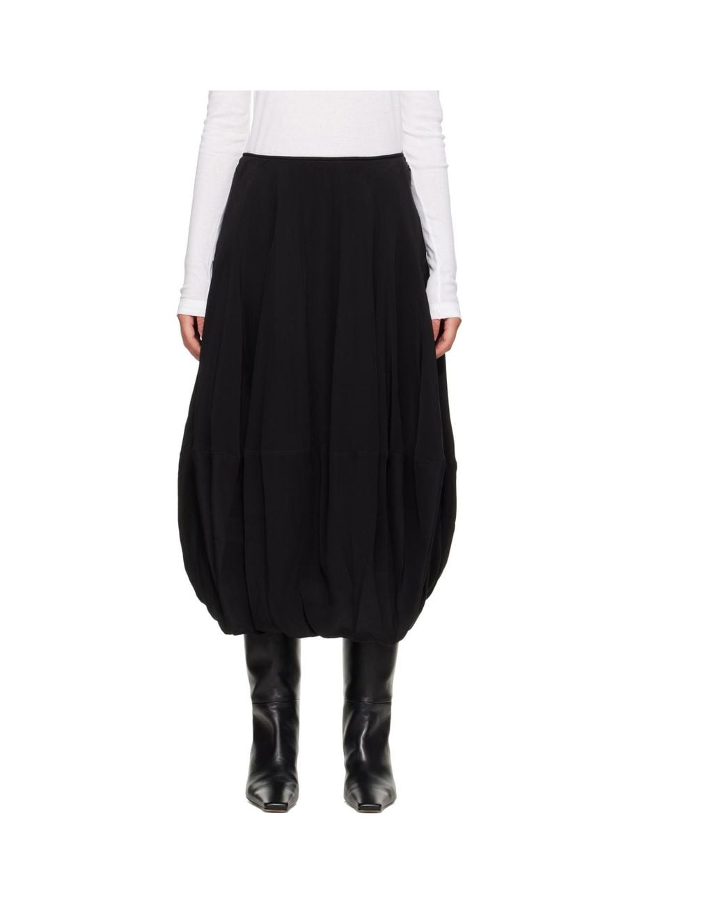 Lemaire Black Balloon Midi Skirt