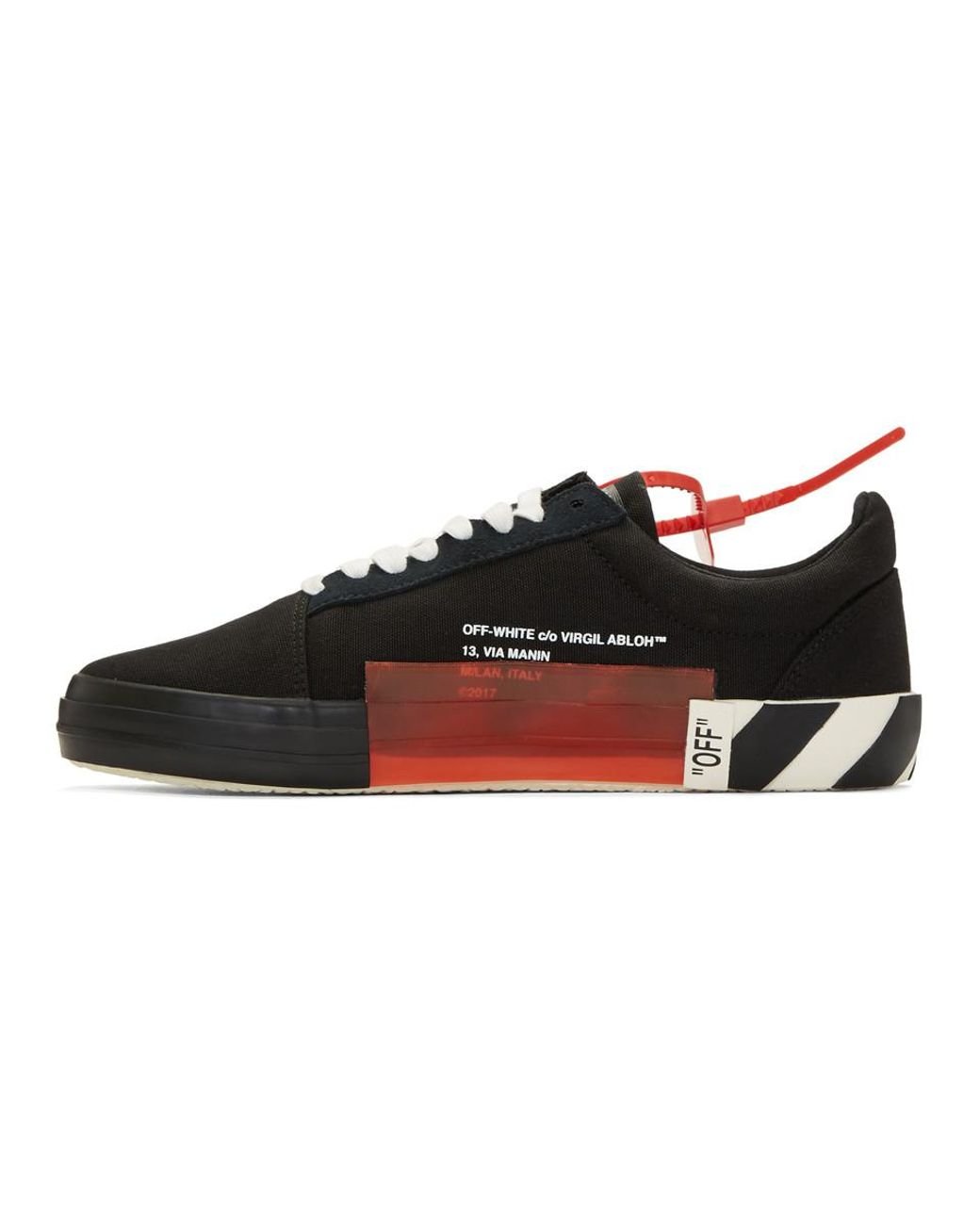 Off-White c/o Virgil Abloh Canvas Black Vulc Sneakers for Men | Lyst