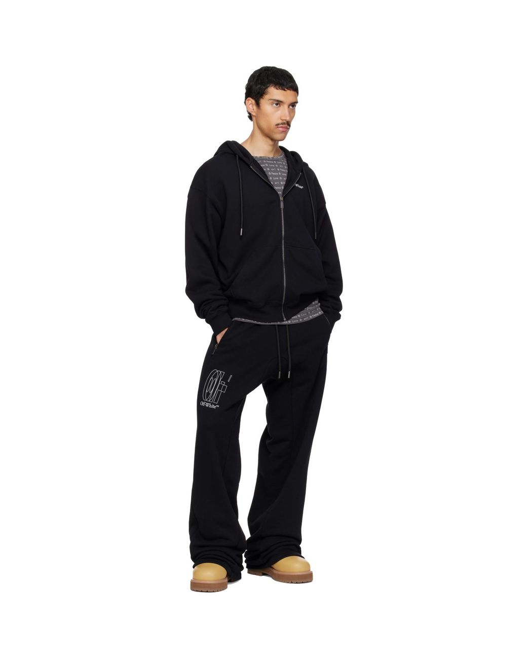 Off-White c/o Virgil Abloh Black Half Arrow Skate Zip Hoodie for men