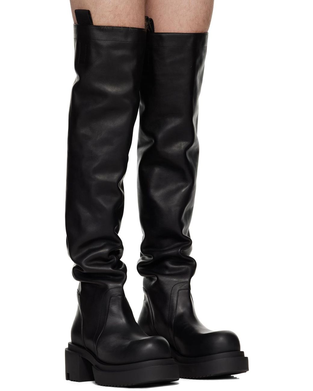 Rick Owens Porterville Wader Bogun Tall Boots in Black for Rick Owens Porterville Wader Bogun Tall Boots in Black for