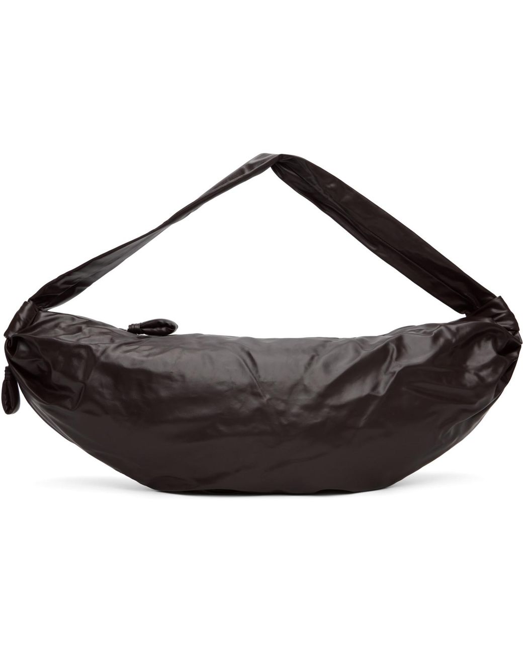 Lemaire Black Large Soft Croissant Bag for men
