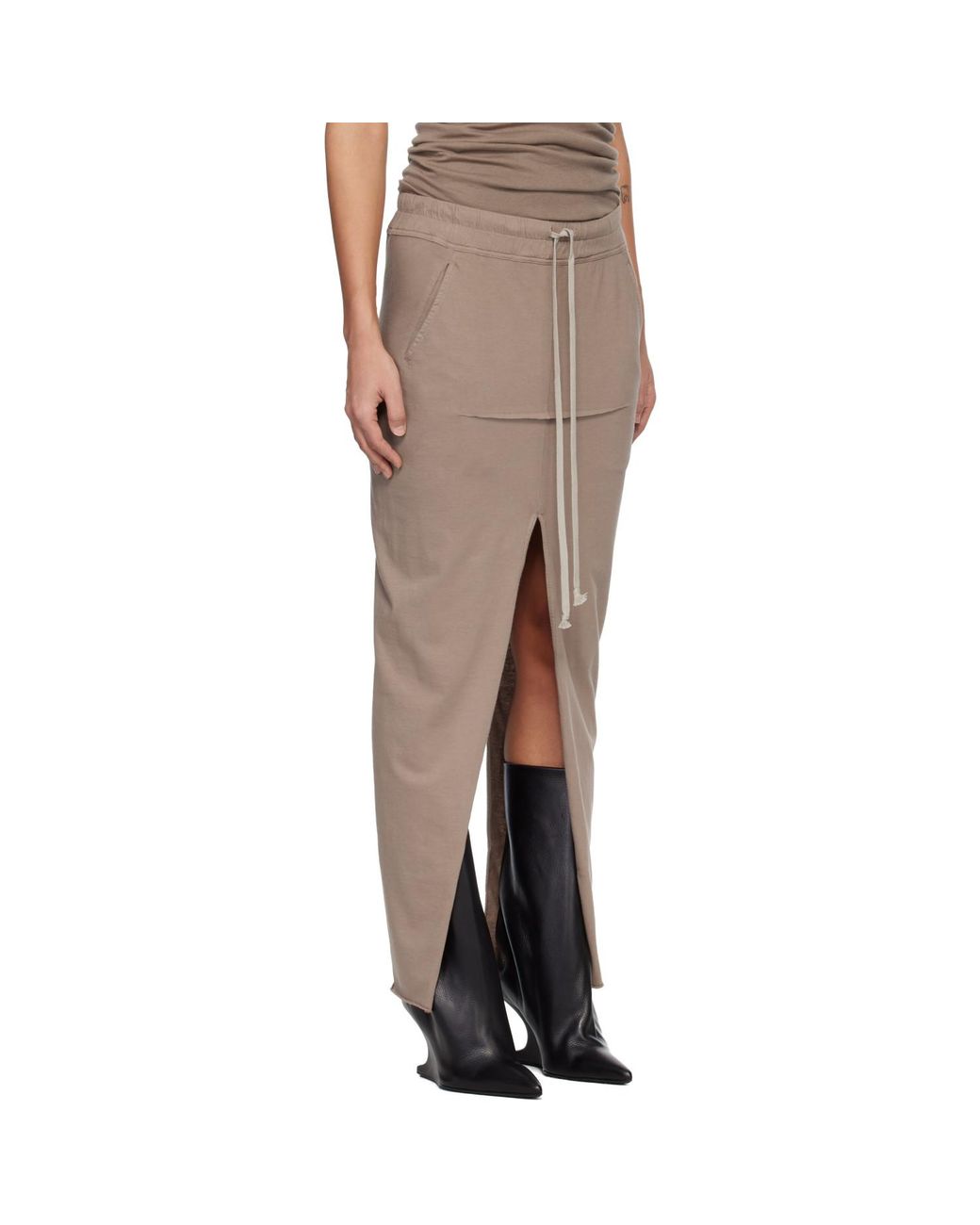 Rick Owens Multicolor Temple Pull On Sliced Pillar Maxi Skirt