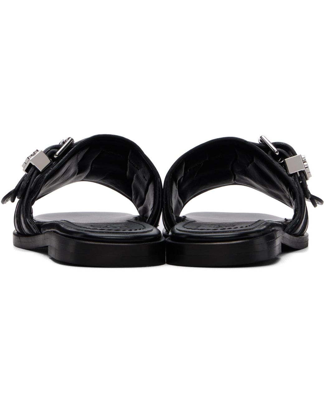 Ganni Black Sue Triple Flat Sandals