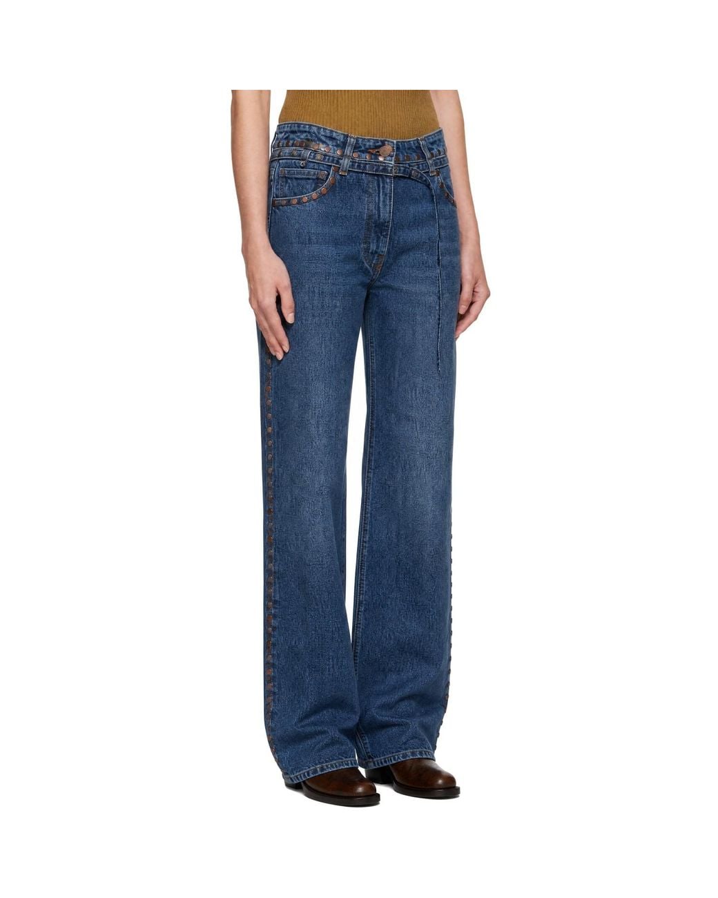 Dries Van Noten Blue Studded Jeans
