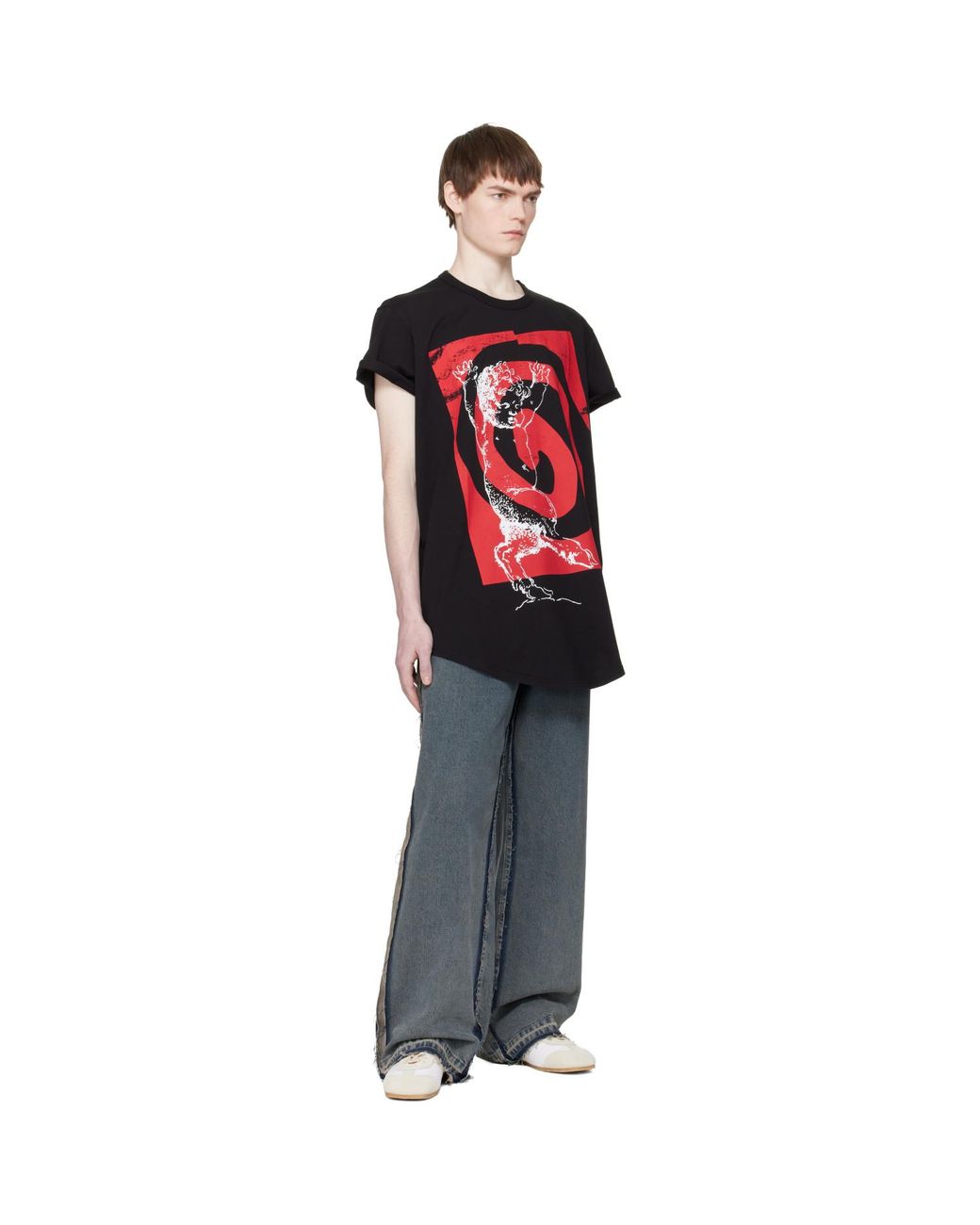 Vivienne Westwood Red Swirl Longline T-Shirt for men