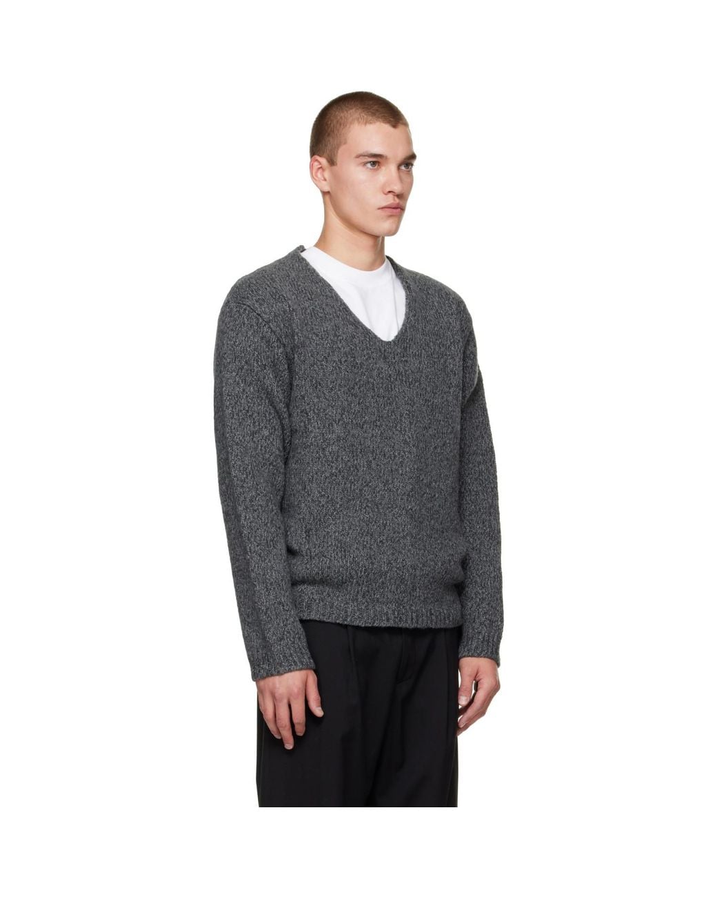 Our Legacy Gray Link V-Neck Sweater for men