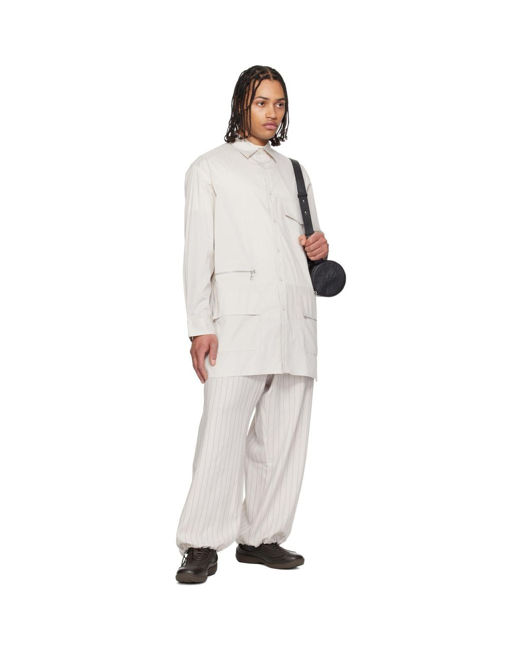 Y-3 White Taupe Ls Shirt for men