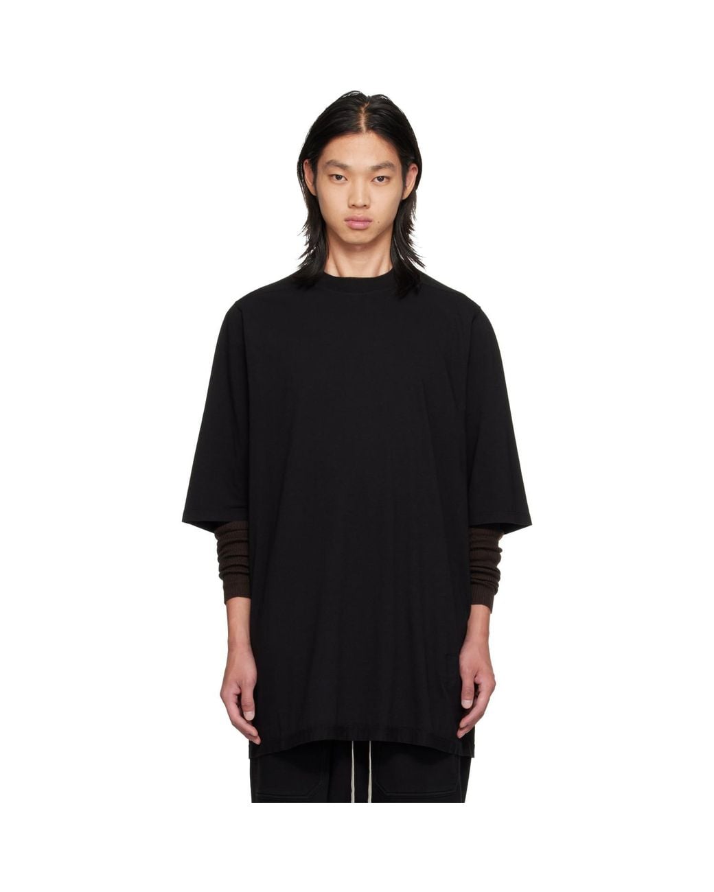 Rick Owens Black Temple Jumbo Ss T-Shirt for men