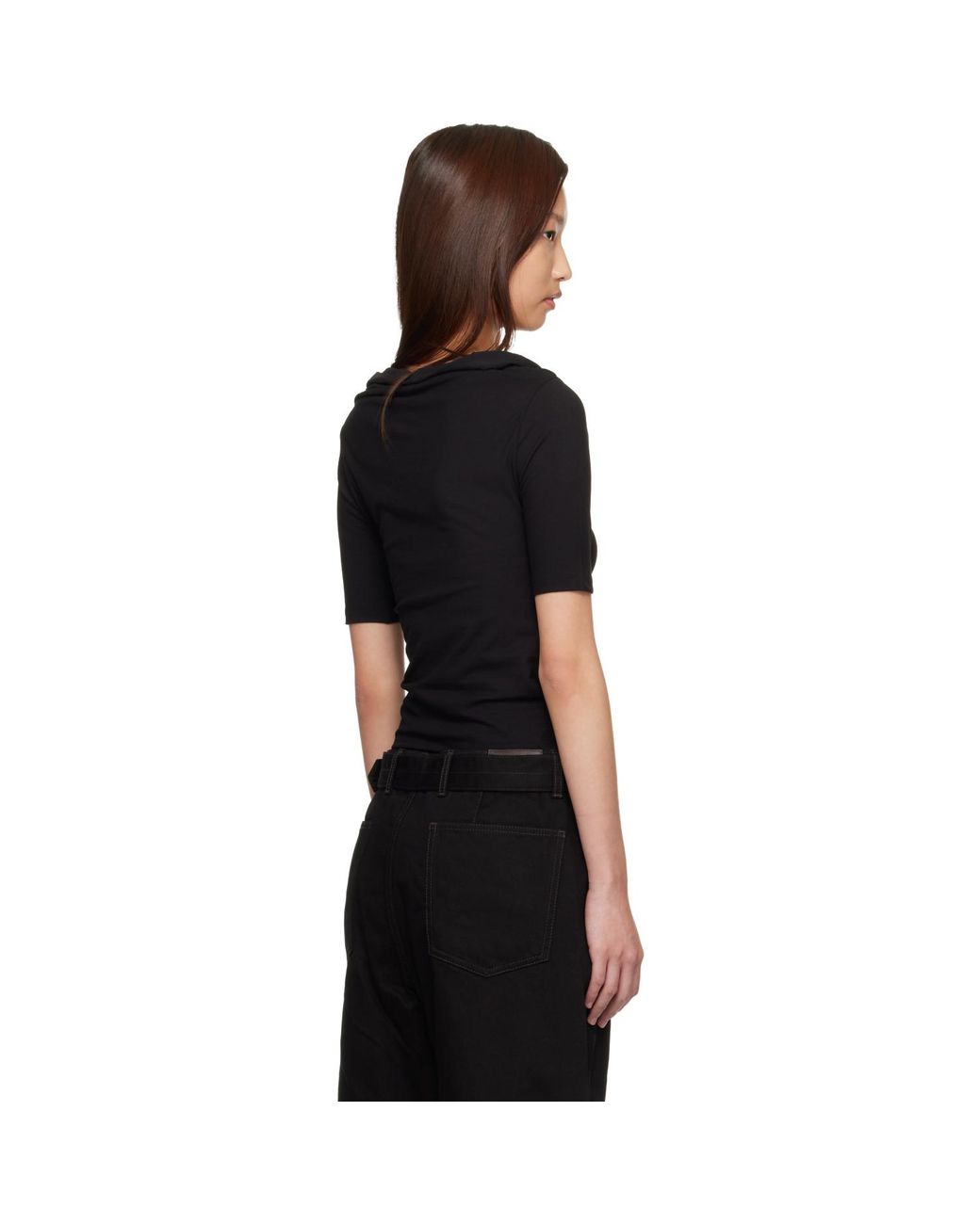 Lemaire Black Short Sleeve Twisted T-Shirt