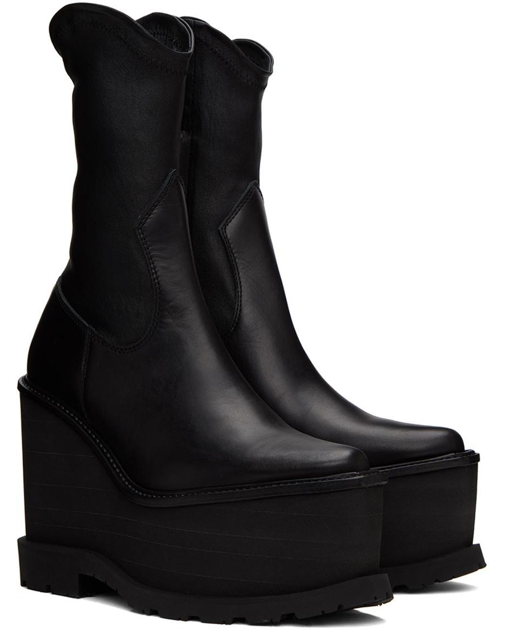 Black platform wedge best sale booties