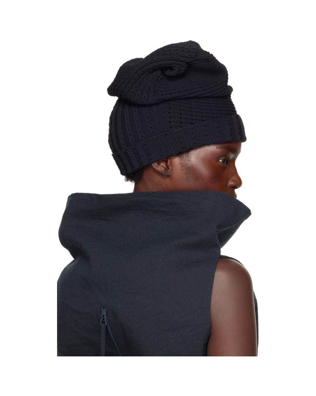 Issey Miyake Blue Found Stone Beanie