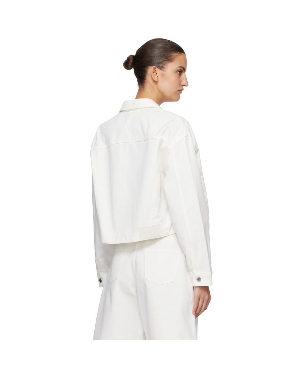 Maison Kitsuné White Denim Boxy Trucker Jacket