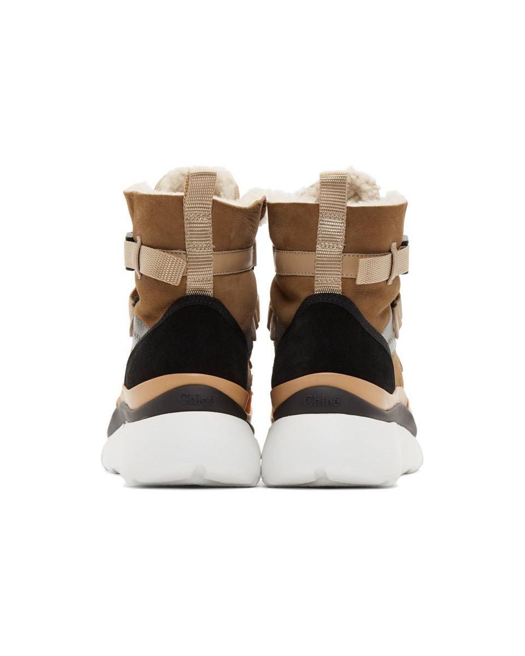 Chloé Leather Sonnie High-top Sneakers in Brown | Lyst