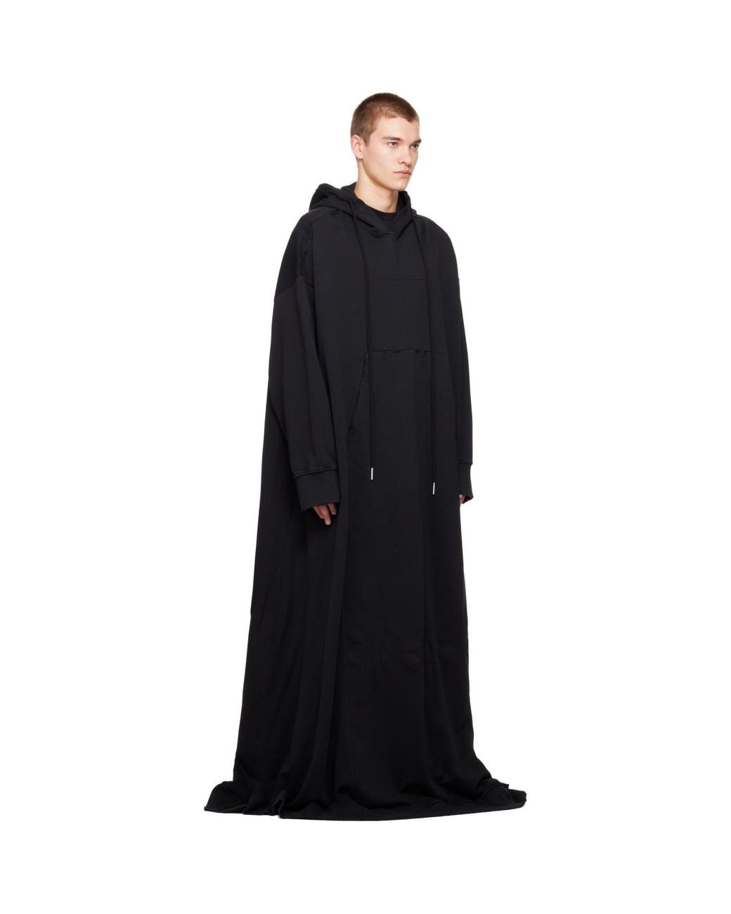 MATIERES FECALES Black 'Cult' Cape Coat for men