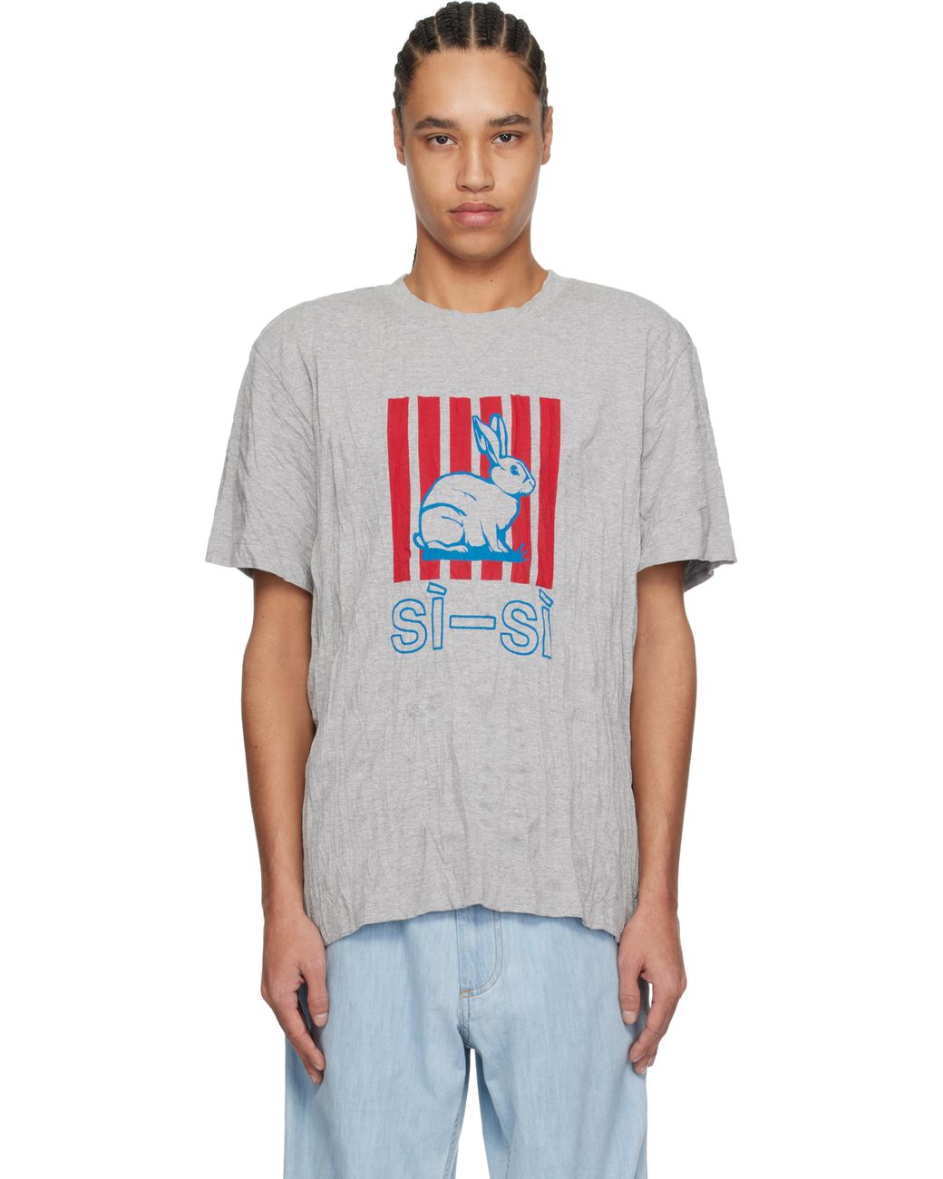 Tシャツ・カットソー BOTTEGA VENETA Bottega Veneta Crushed Cotton Si-Si T-Shirt Bottega Veneta® Men's Crushed Cotton Printed Jersey T-Shirt