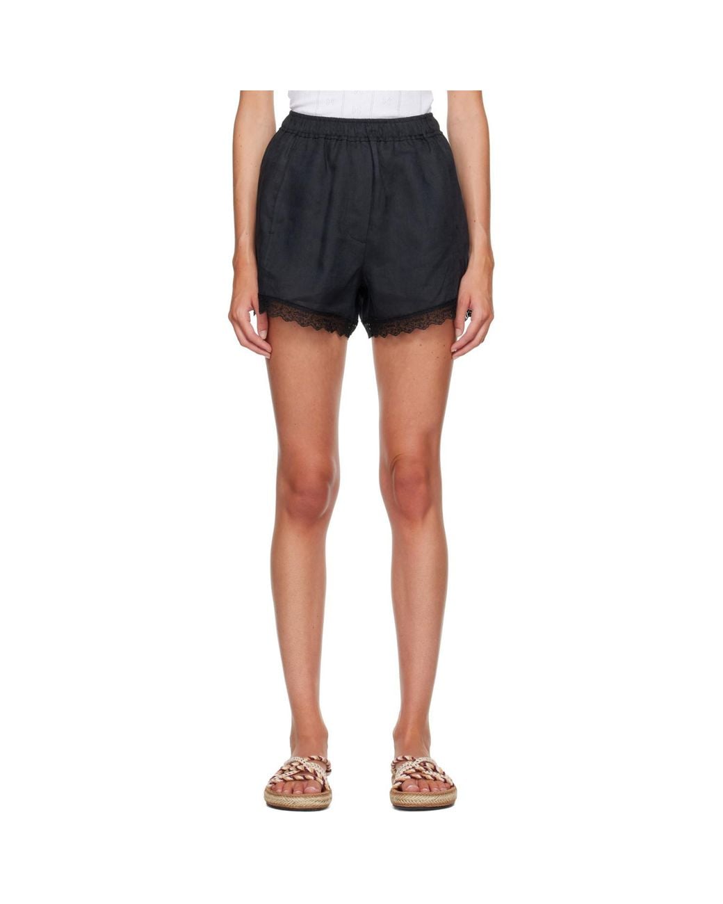 Ganni Blue Linen Shorts