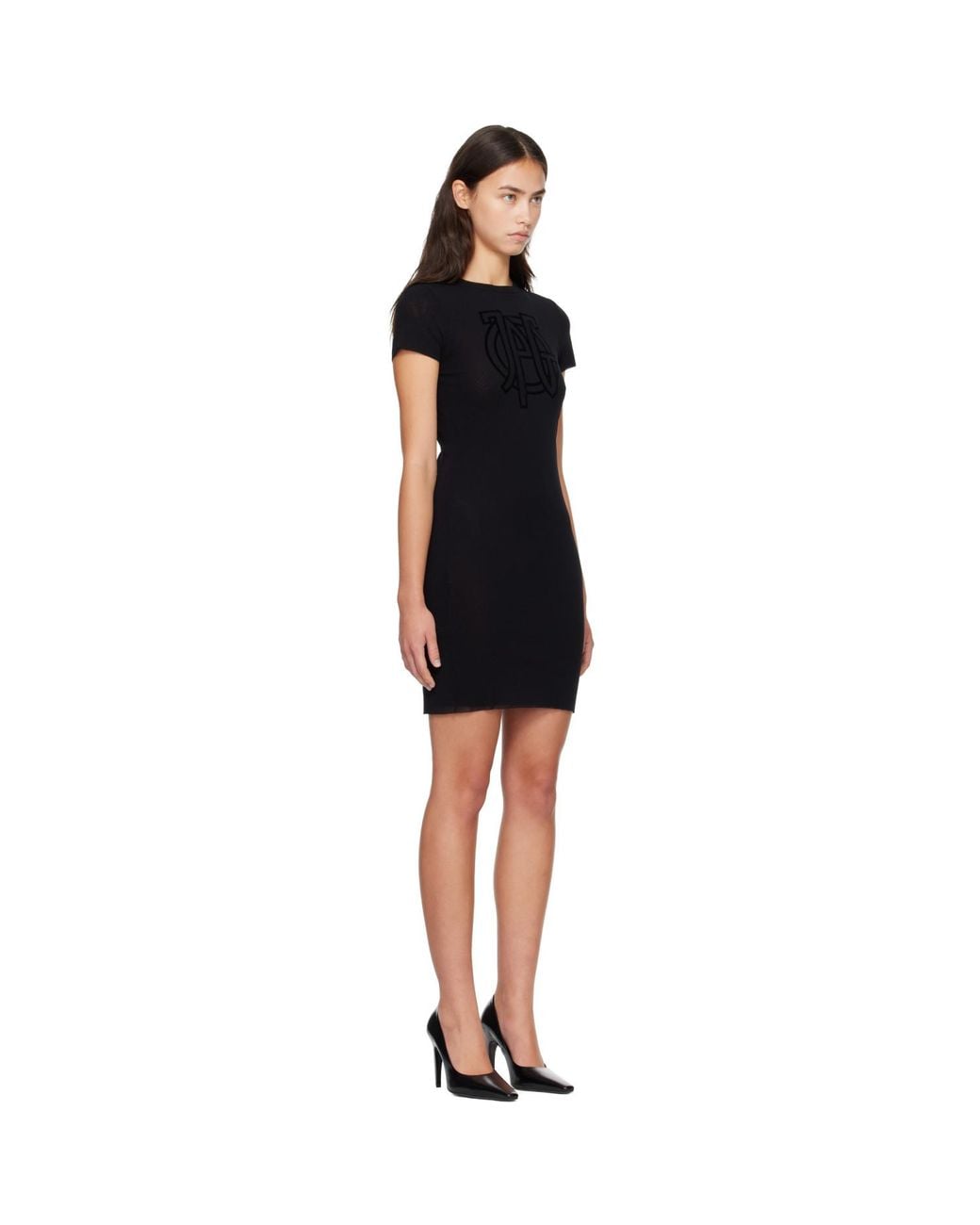Jean Paul Gaultier Black The Jpg Logo Baby Tee' Minidress