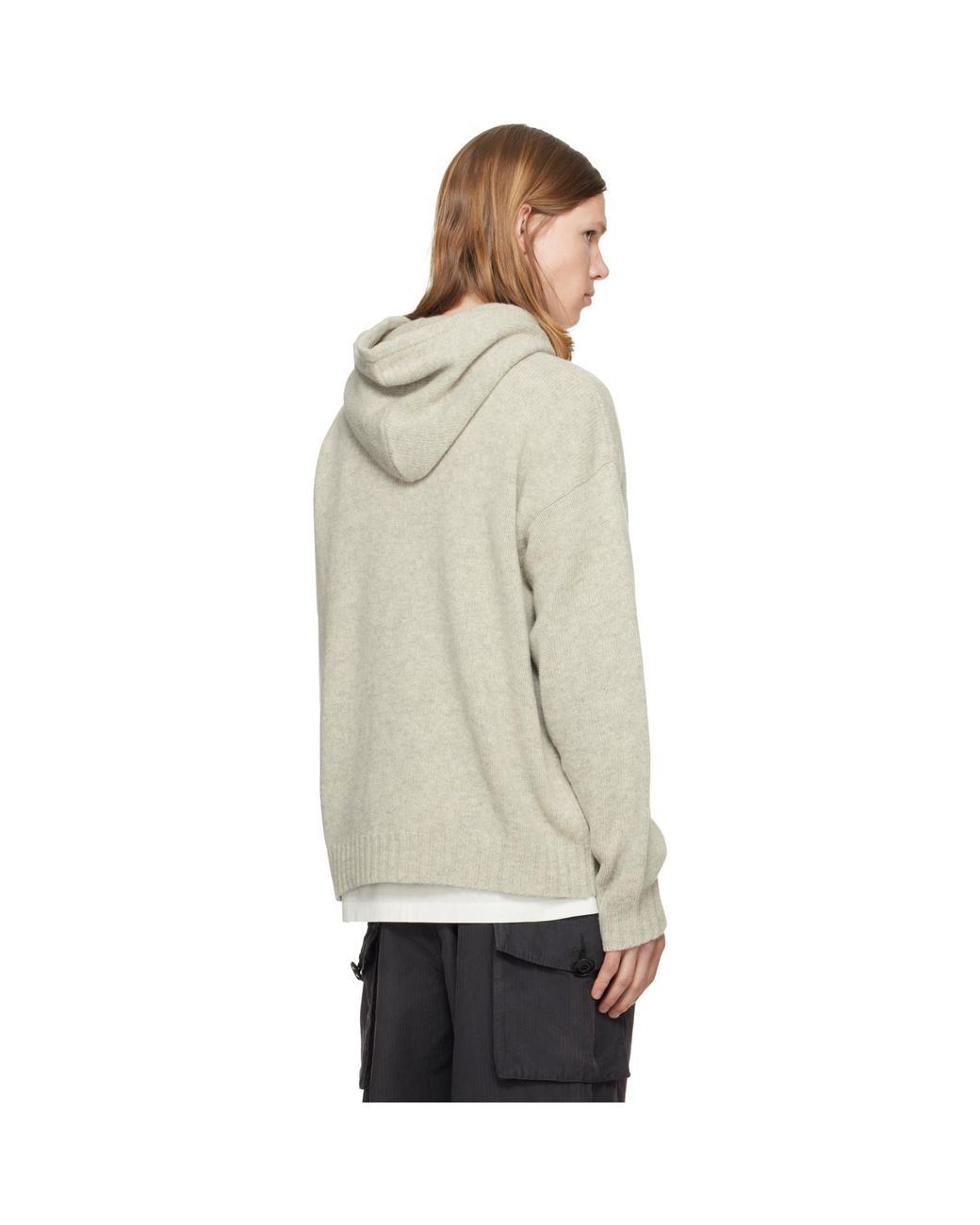MM6 by Maison Margiela Gray Knit Hoodie for men