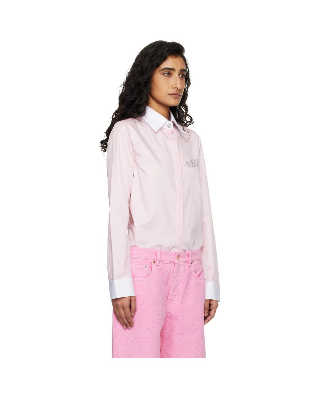 Casablanca Pink Crystal Logo Shirt