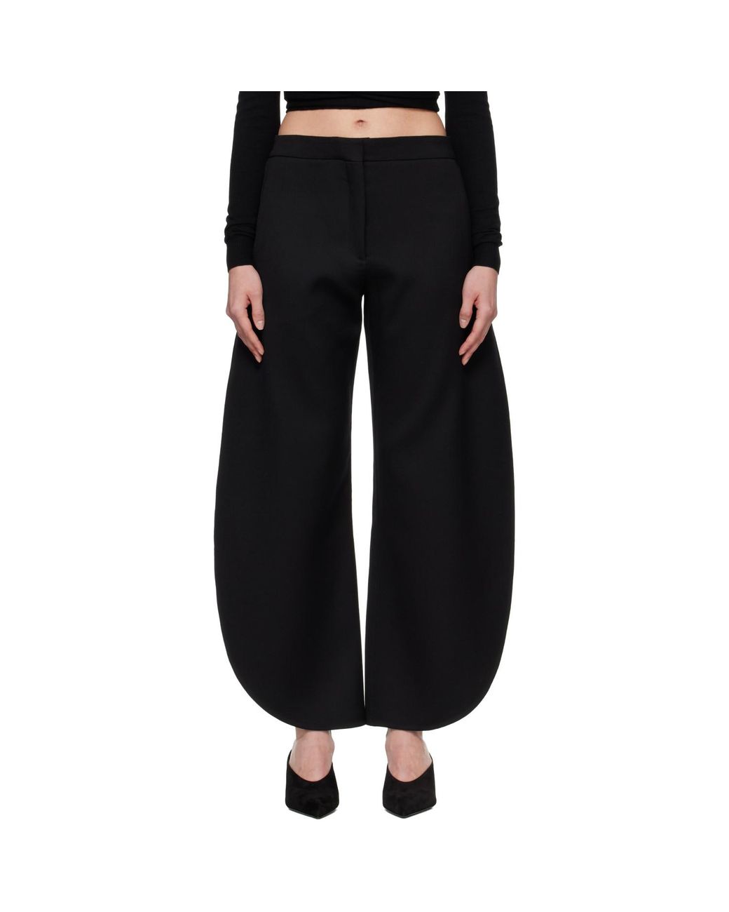 Alaïa Black Petal Wool Trousers