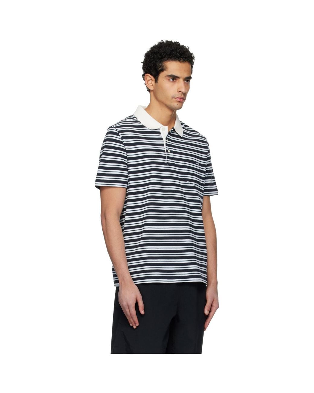 A.P.C. Black Oscar Polo for men