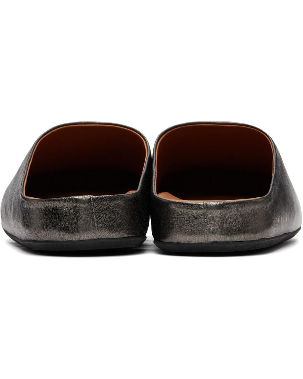 Marni Black Gunmetal Fussbett Sabot Slip-on Loafers for men