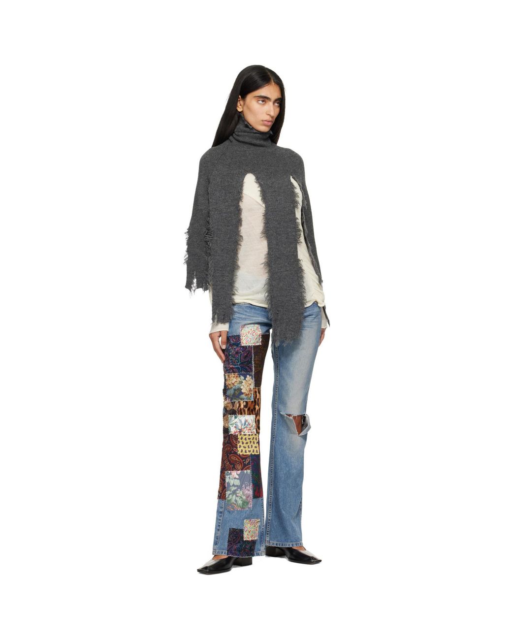 Junya Watanabe Blue Patchwork Jeans