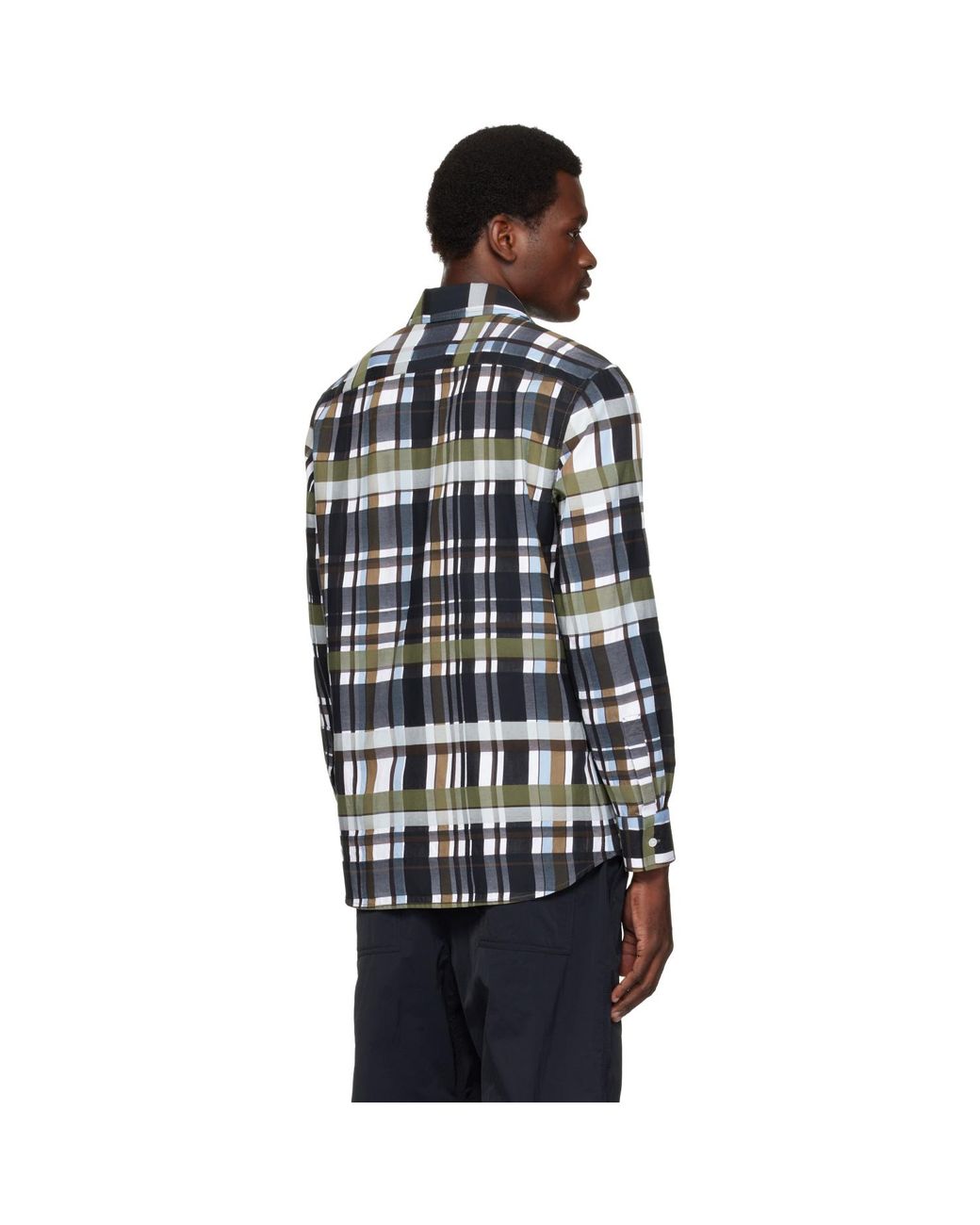 Bottega Veneta Black Cotton Check Shirt for men