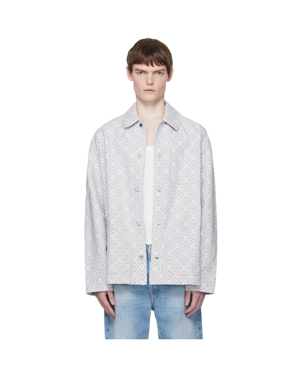 Casablanca White Monogram Workwear Jacket for men