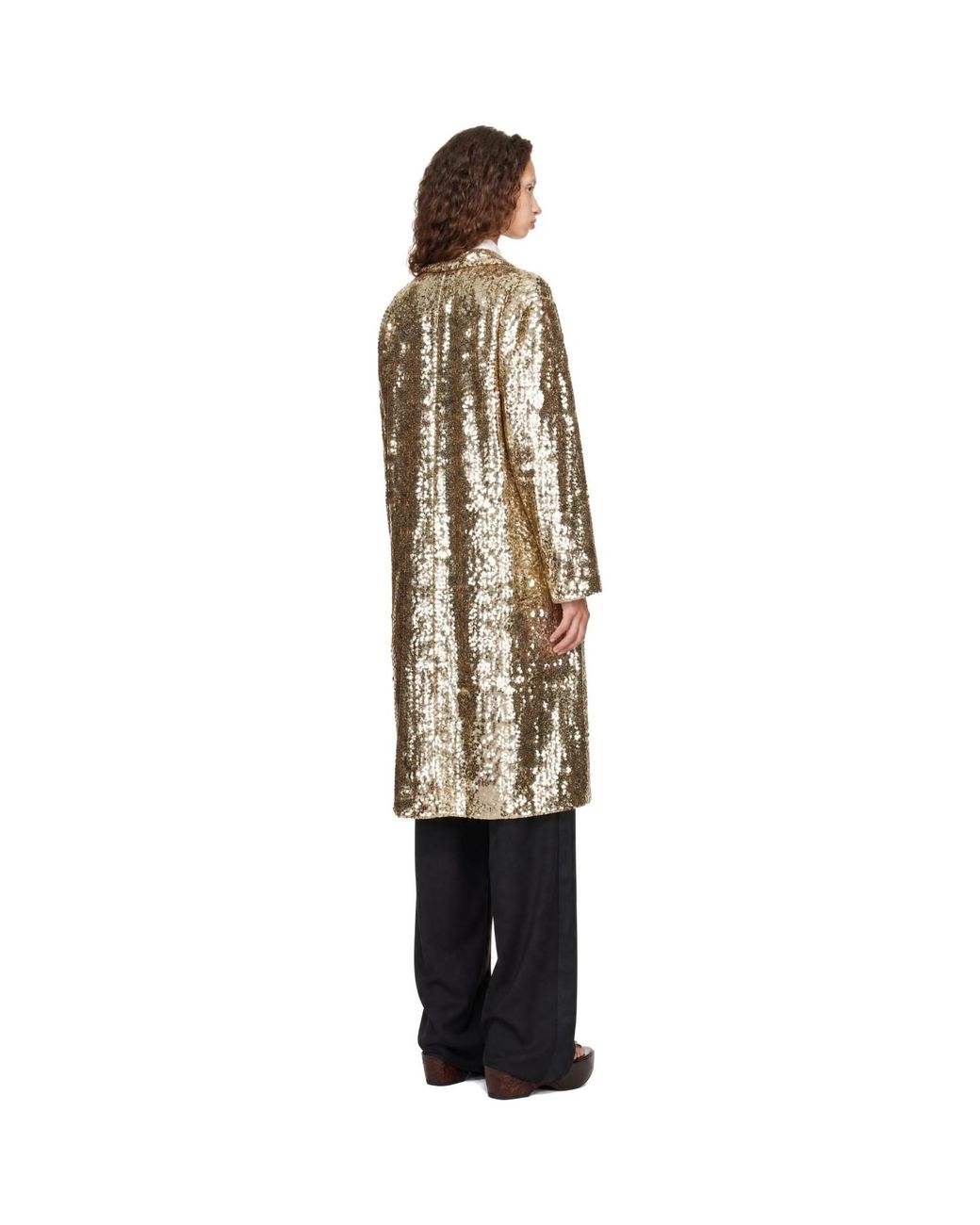 Bode Black Sequin Worcester Coat