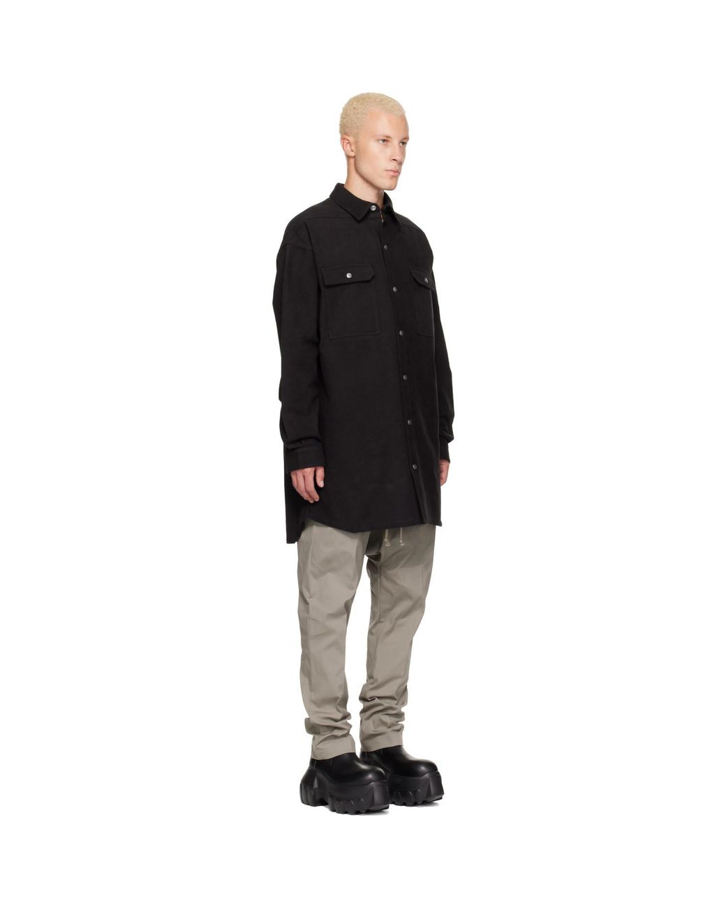 Rick Owens Black Tower Oversized Outershirt for men
