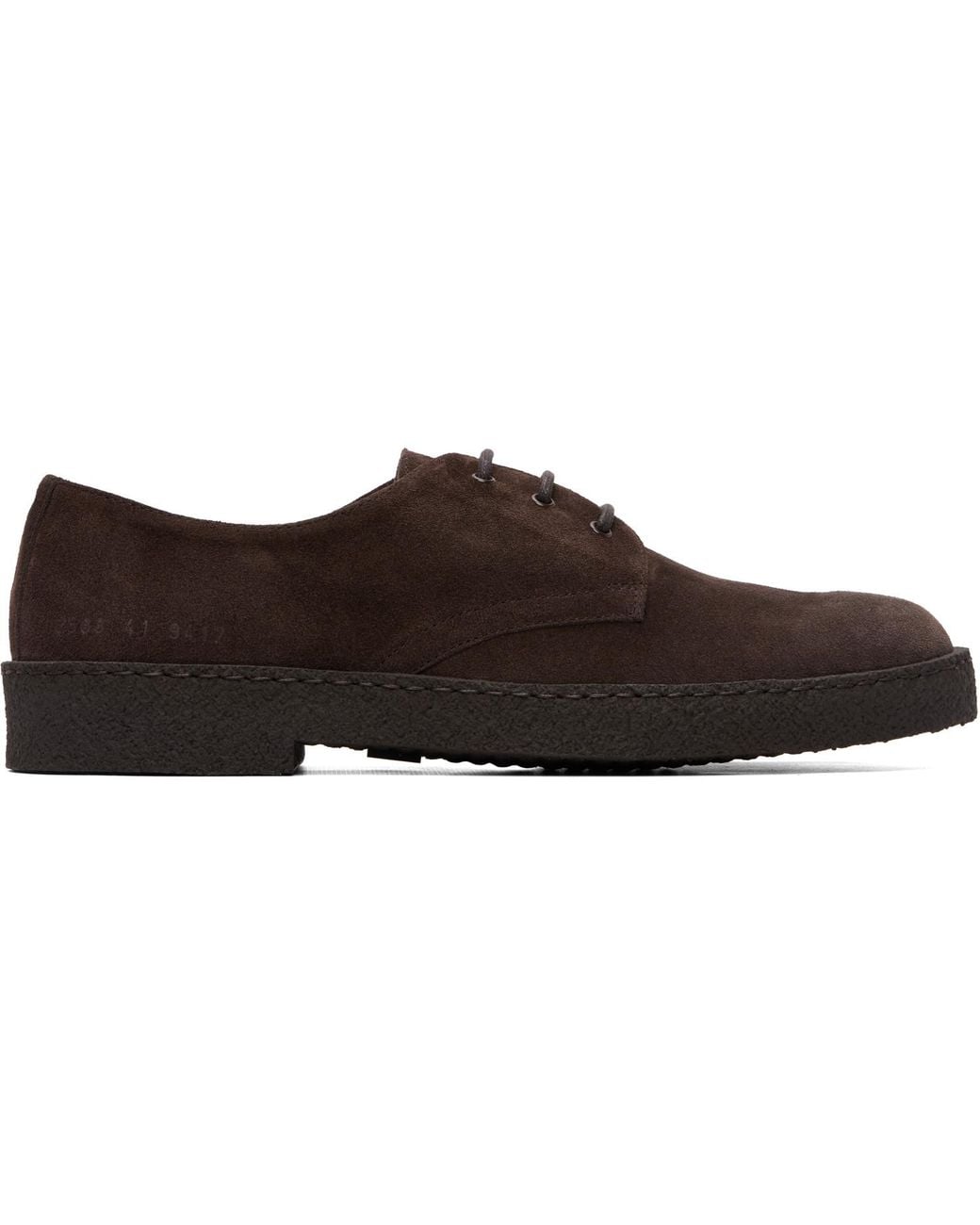 Common Projects Brown Suede Rubber Sole Derbys for men