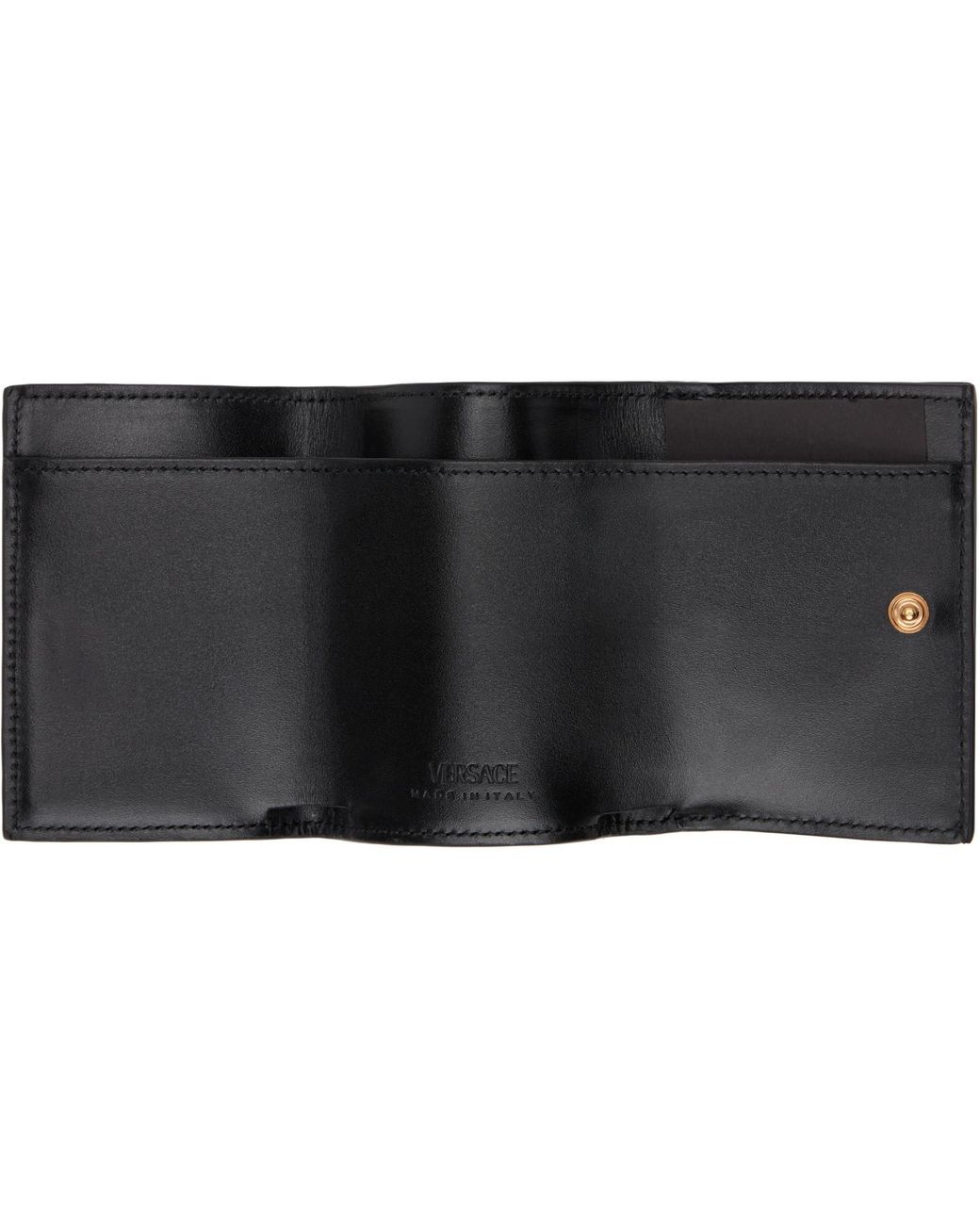 Versace Black Medusa Biggie Trifold Wallet for men