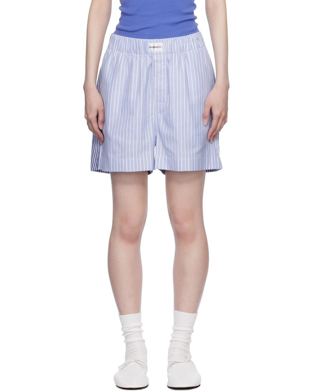 MAGNIBERG Blue Wall Street Pyjama Shorts