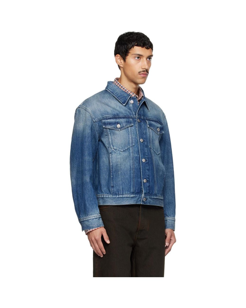 Dries Van Noten Blue Faded Denim Jacket for men