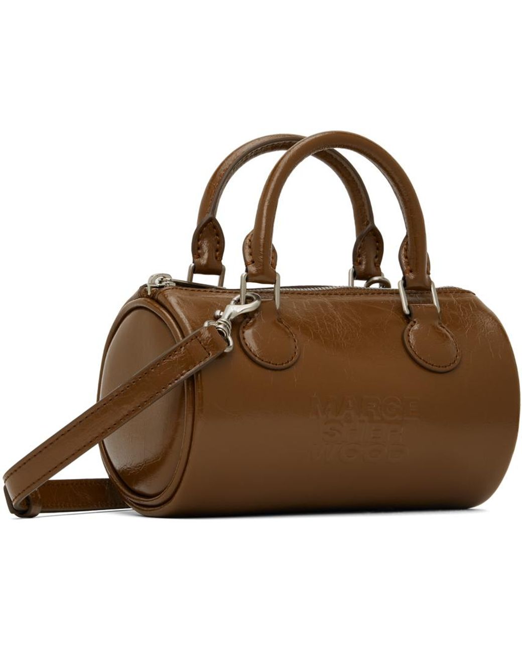 MARGE SHERWOOD Log Leather Top Handle Bag 