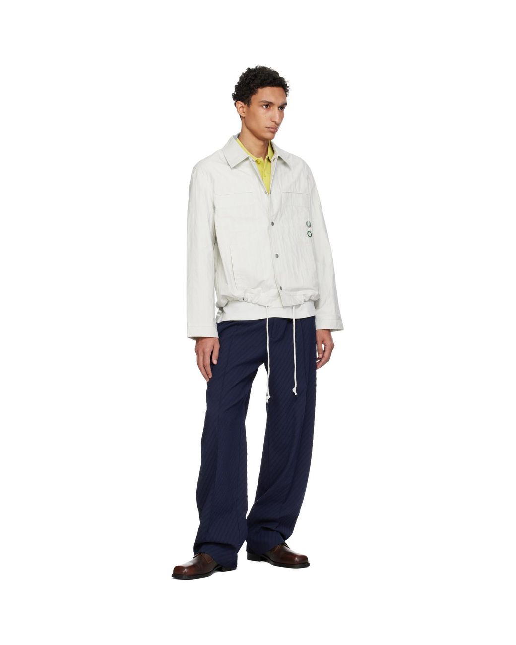 Craig Green White Fred Perry Edition Empty Quilted Overshirt for men
