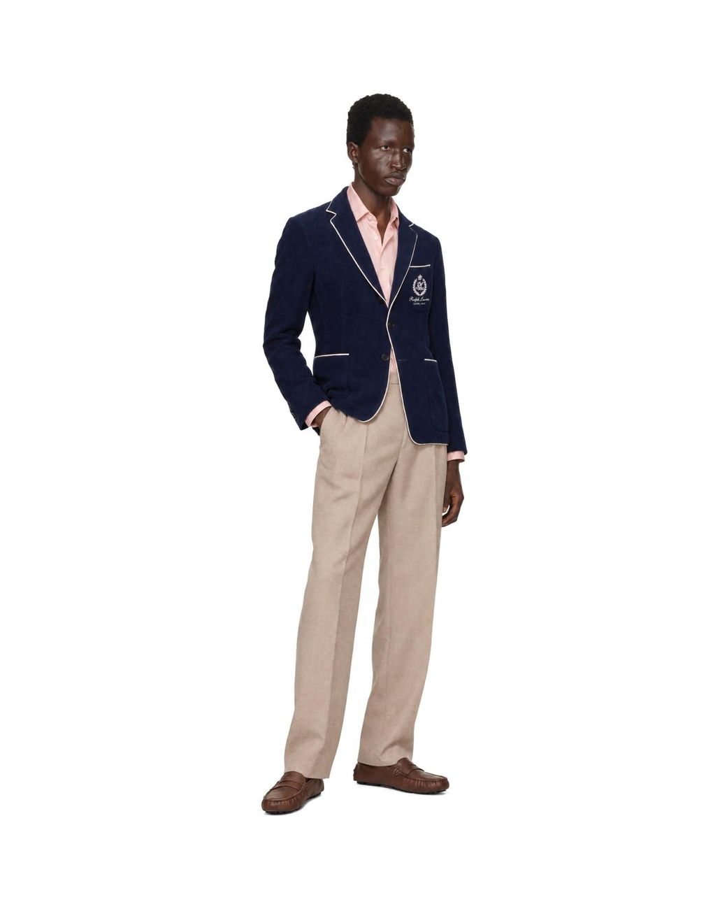 Ralph Lauren Blue Terry Single-Breasted Sportcoat Blazer for men
