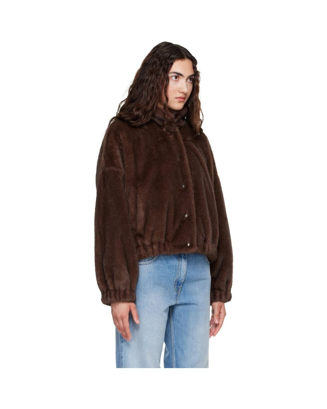 Weekend by Maxmara Brown Anemone Faux-Fur Jacket